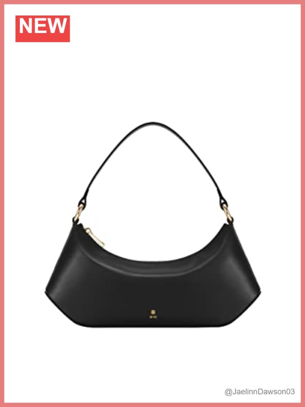 Vegan Leather Hobo Shoulder Bag with Zipper Closure and Gold Hardware